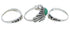 Sterling Silver And Turquoise Stackable Ring Set Size 6-1/4 UX33450